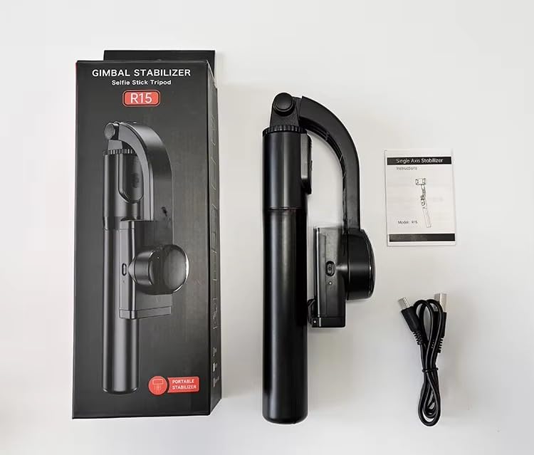 Subton 360° Single-Axis Auto-Balance Gimbal Stabilizer – Anti-Shake Mobile, Tripod + Selfie Stick, 1 kg Load