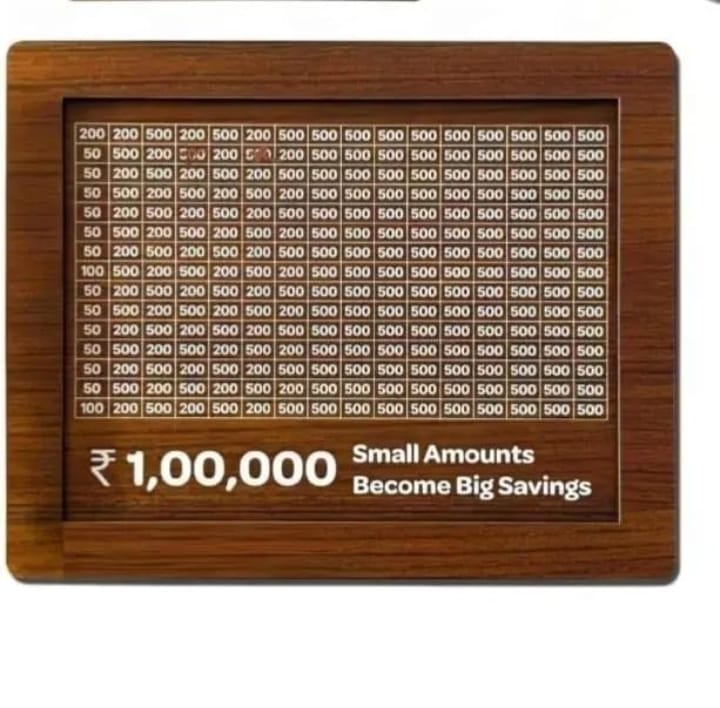 1 Lakh Savings Challenge Wooden Money Box – Smart Saving Planner