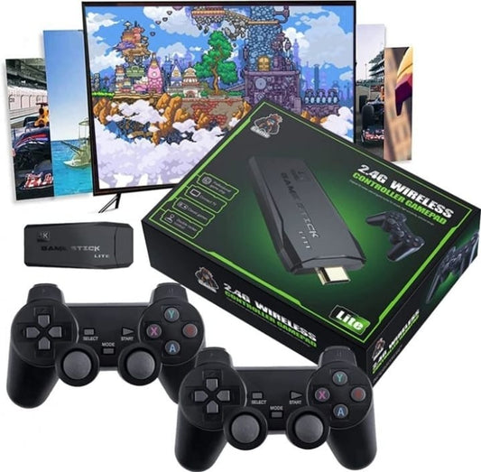 🎮 Game Stick Lite 4K HDMI Wireless Retro Console – Dual 2.4G Controllers | 10,000+ Built-in Games