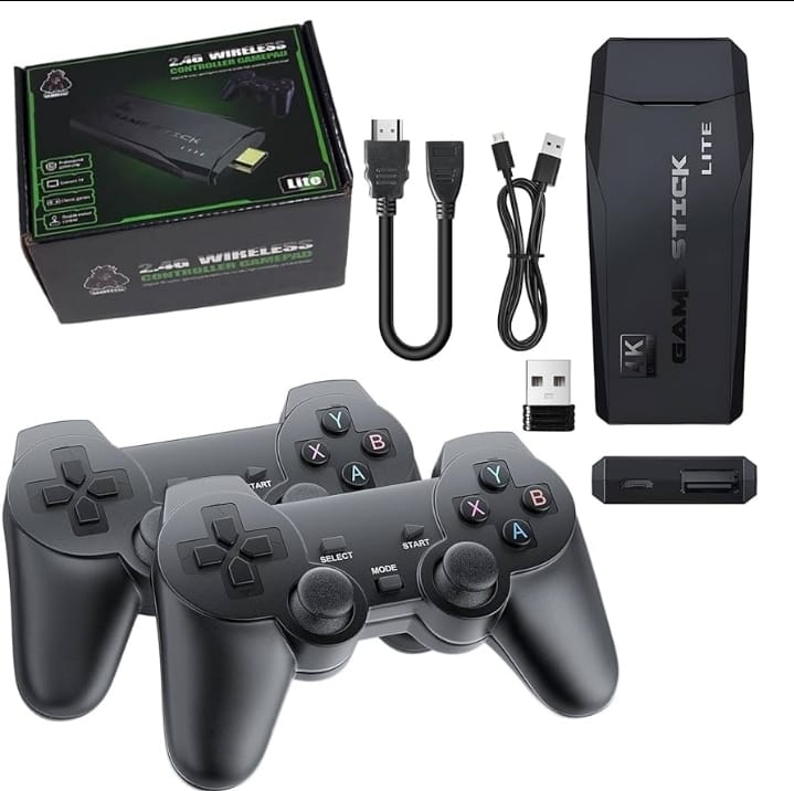 🎮 Game Stick Lite 4K HDMI Wireless Retro Console – Dual 2.4G Controllers | 10,000+ Built-in Games