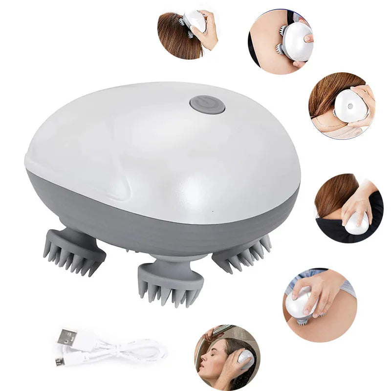 PurrRelax Electric Head & Body Massager – Rechargeable Multi-Node Stress Relief for Humans & Pets